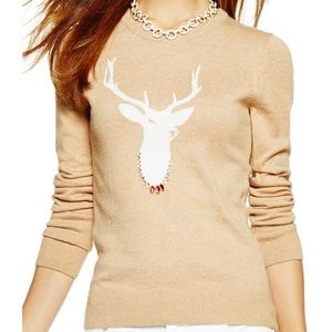 [C. Wonder] Camel Brown Bejeweled Deer Sweater